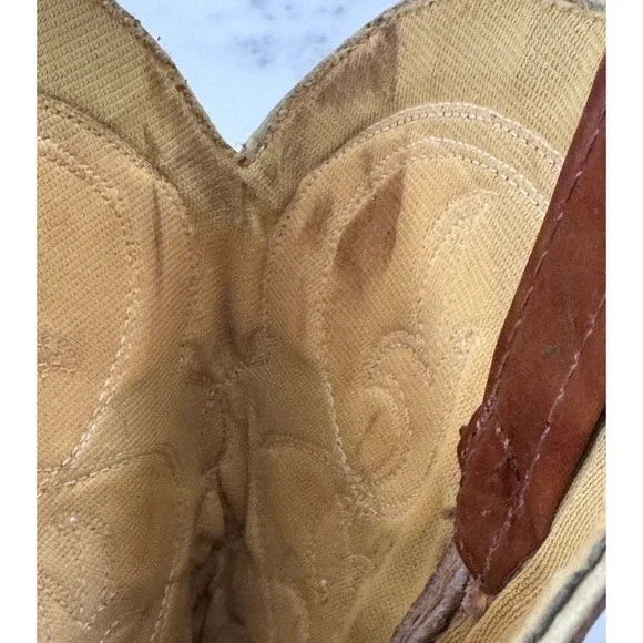 Vintage Acme Inlay Western Cowboy Boots Women USA Brown 8 1/2 C Rockabilly - Picture 9 of 9